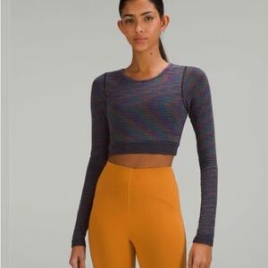 NWOT Lululemon Athletica Ebb to Street Long Sleeve Top in Rainbow